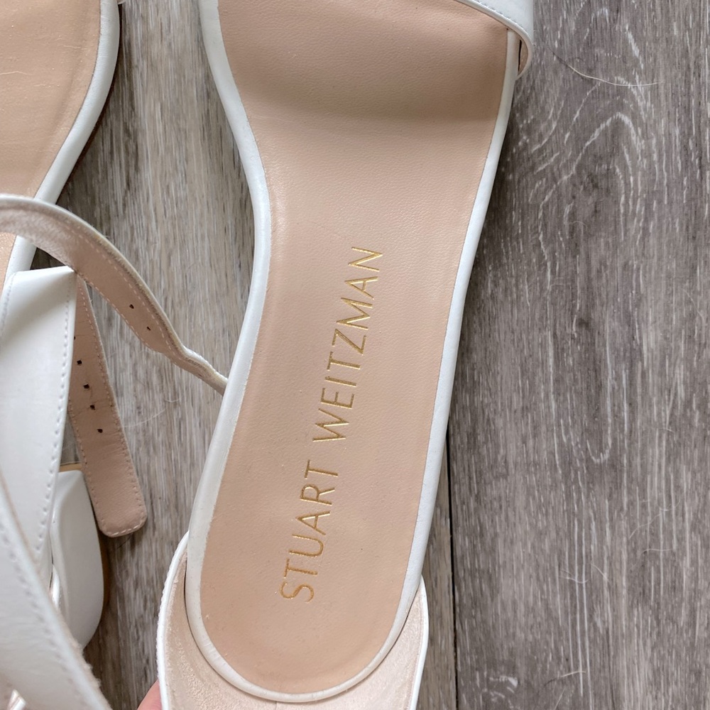 Stuart Weitzman white low heel